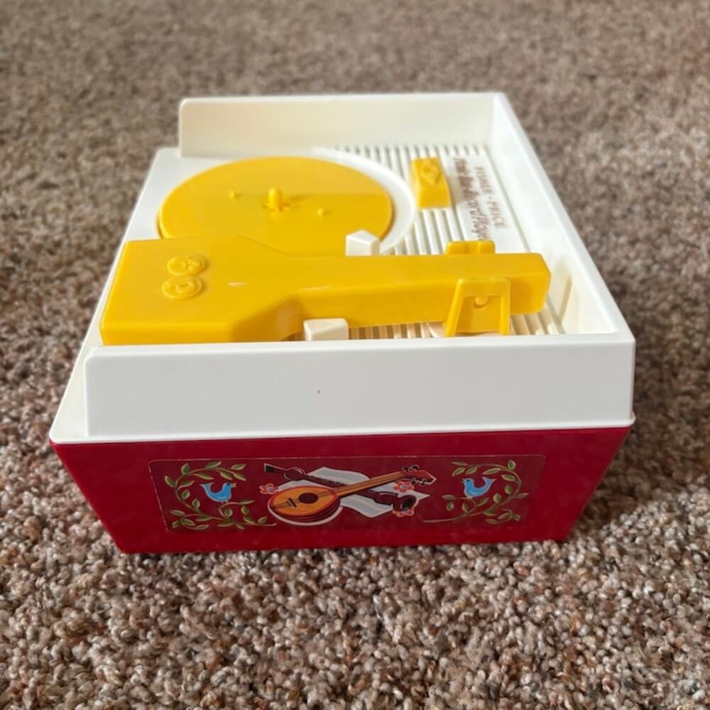 Fisher Price Record Player Music Box 5 Discs 10 Songs Tested Vintage Style - Picture 5 of 14